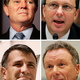 Candidates for Scandal Secretary, from left: Jack Abramoff, the Republican lobbyist at the center of a public corruption scandal; Scooter Libby, former vice presidential chief of staff indicted on five counts; Tom DeLay, former House majority leader charged with conspiracy to violate election laws; and Michael Brown, who resigned from FEMA over his criticized handling of Hurricane Katrina.
